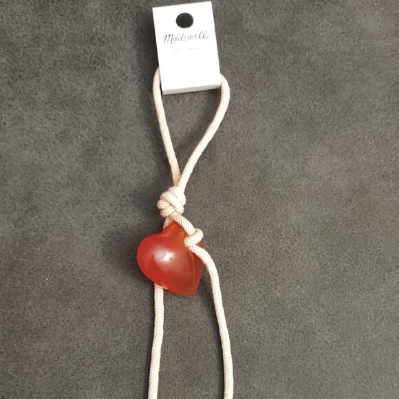 Madewell Carved Heart Bag Charm Red & Pink Handbag Backpack Jewelry NWT - Picture 3 of 5